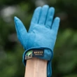 Women's suede leather unlined gloves BLUE