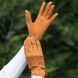 Women's suede leather unlined gloves COGNAC
