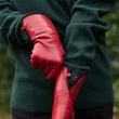 Women's hairsheep leather gloves lined with wool RED