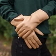 Women's hairsheep leather gloves lined with wool TAN