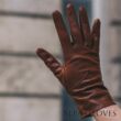 Women's silk lined leather gloves COGNAC