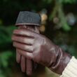 Women's silk lined leather gloves BROWN