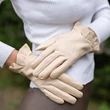 Women's silk lined leather gloves BEIGE