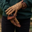 Women's silk lined leather gloves LEOPARD
