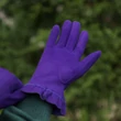 Women's silk lined suede leather gloves IRIS