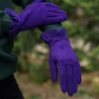 Women's silk lined suede leather gloves IRIS