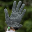 Women's silk lined suede leather gloves SHALE