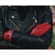 Women's silk lined leather gloves DARK RED