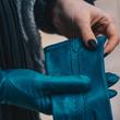 Women's silk lined leather gloves BAY - only size 6.5