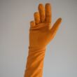 Women's long unlined leather gloves ORANGE