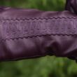Women's unlined leather gloves AUBERGINE