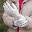 Women's silk lined leather gloves WHITE