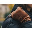 Women's hairsheep leather gloves lined with wool COGNAC