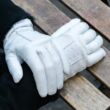 Women's hairsheep leather gloves lined with wool WHITE