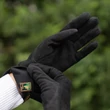 Women's silk lined suede leather gloves BLACK