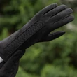 Women's silk lined suede leather gloves BLACK
