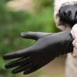 Women's leather gloves wool lined BLACK