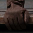 Women's silk lined leather gloves BROWN(V)