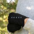 Women's suede leather unlined gloves BLACK