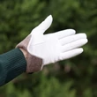 Women's leather gloves. wool lined WHITE