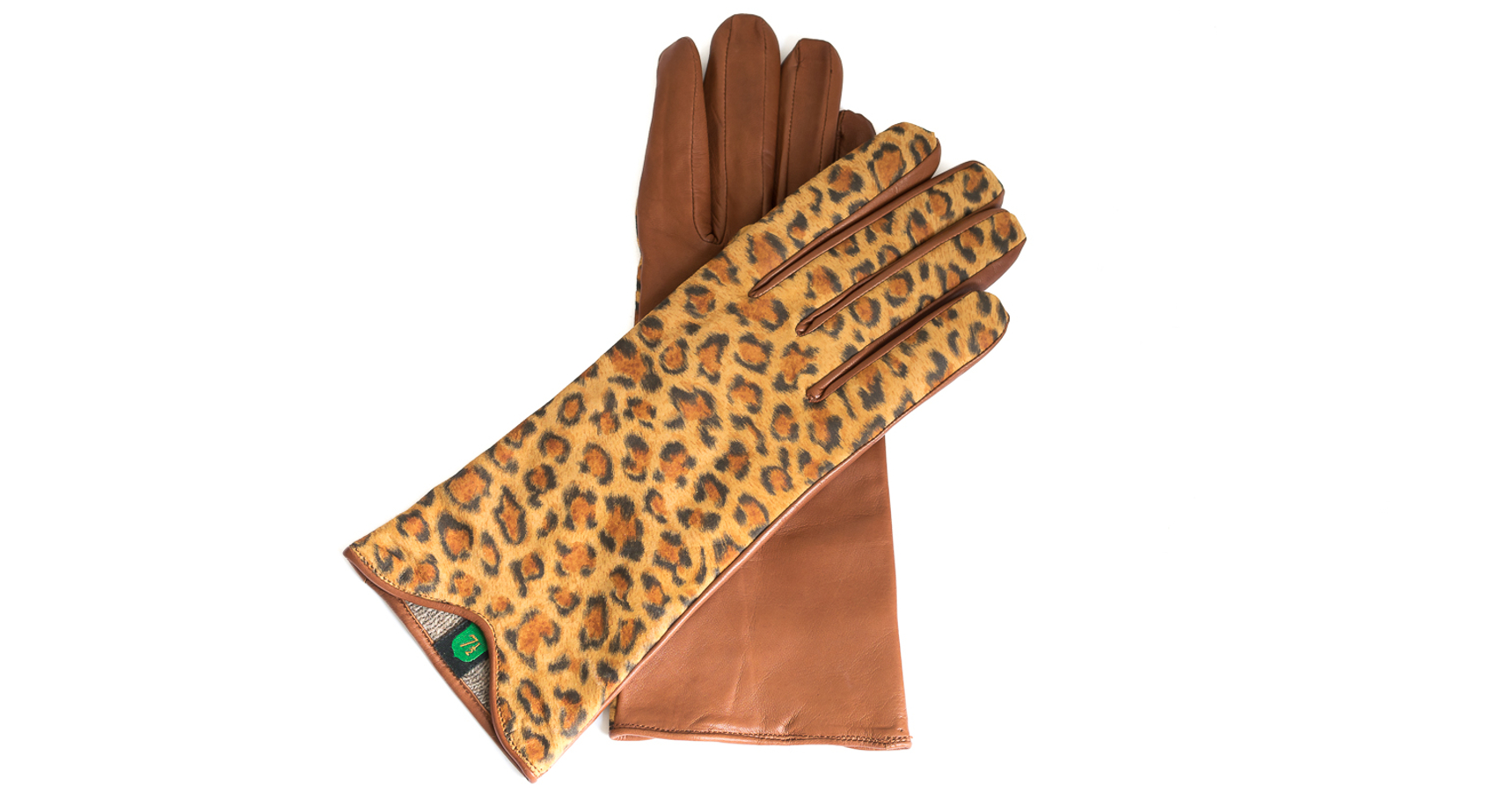 leopard leather gloves