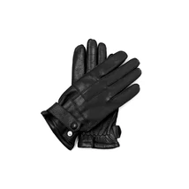 Férfi, szarvasbőr, gyapjúval bélelt kesztyű FEKETE