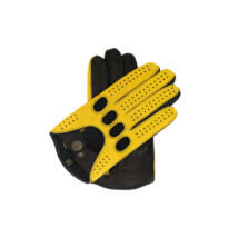 Men's Hairsheep Leather Driving Gloves YELLOW-BLACK