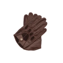 Men's Hairsheep Leather Driving Gloves BROWN