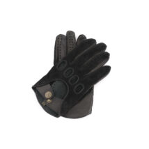 Men's suede-nappa leather driving gloves BLACK