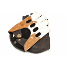Men's deerskin leather fingerless gloves COW-BROWN