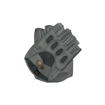 Men's hairsheep leather fingerless gloves GREY