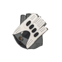 Férfi, juhnappa bőr, ujjatlan kesztyű FEHÉR-SZÜRKE