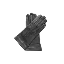 Men's hairsheep leather gloves lined with silk BLACK