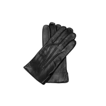 Férfi, szarvasbőr, gyapjúval bélelt kesztyű FEKETE