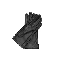 Men's hairsheep leather gloves lined with silk BLACK