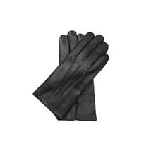 Férfi, juhnappa bőr, nyúl szőrmével bélelt kesztyű FEKETE