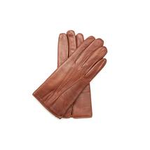 Men's hairsheep leather gloves lined with lamb fur COGNAC