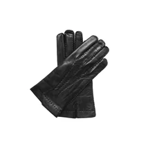 Men's hairsheep leather gloves lined with wool BLACK