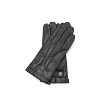 Férfi, juhnappa bőr, gyapjúval bélelt kesztyű FEKETE