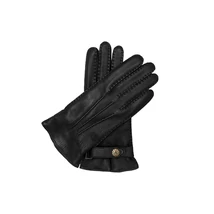 Men's deerskin leather gloves lined wool BLACK