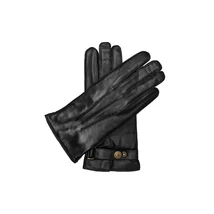 Men's hairsheep leather gloves lined with wool BLACK