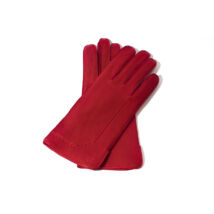 Women's deerskin leather wool lined gloves RED
