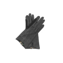 Women's deerskin leather unlined riding gloves BLACK