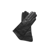 Women's hairsheep leather gloves lined with wool BLACK