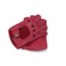 Women's deerskin leather fingerless gloves RED