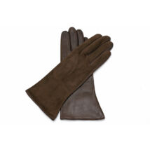 Women's silk lined leather gloves BROWN(V)