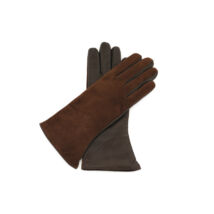 Women's hairsheep leather gloves lined with wool BROWN