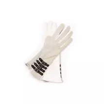 Women's suede-nappa leather gloves lined with wool WHITE