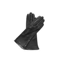 Women's silk lined leather gloves BLACK