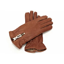 Women's deerskin leather gloves with wool lining WALNUT